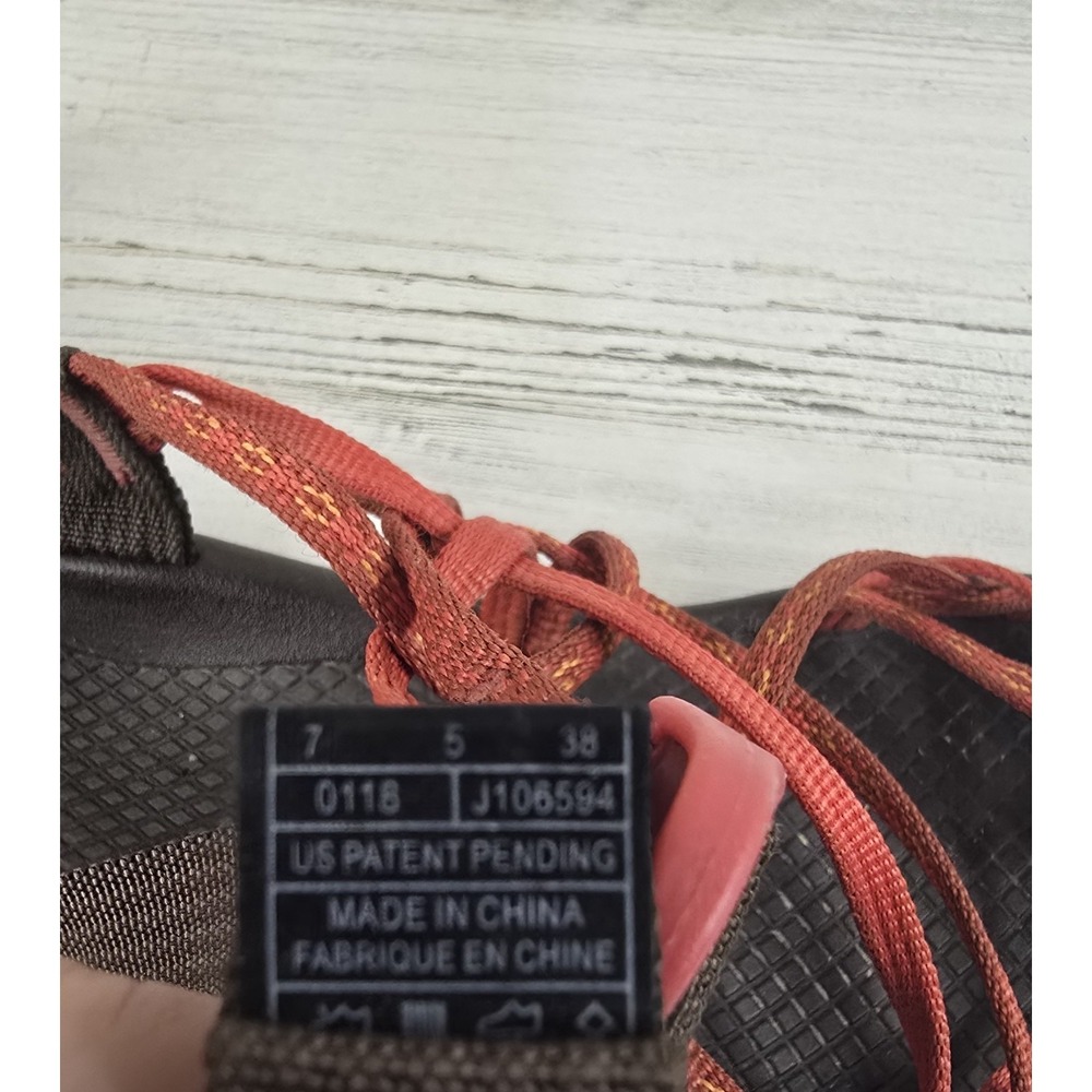 Chaco Z/Cloud 2 Womens 7 Red Orange Double Strap Toe Loop Sport Sandals J106594 - Picture 7 of 8
